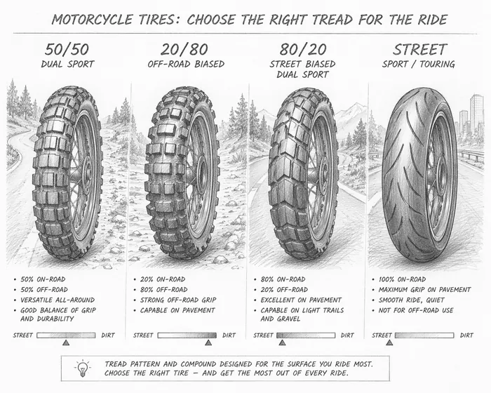 Adventure motorcycle tire
